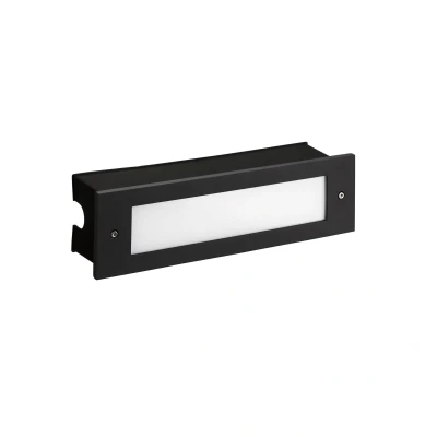 Image of Micenas Outdoor LED Recessed Wall Light Black 29.8cm 1140lm 3000K IP65