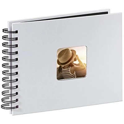 Image of Hama 2107 Fine Art Spiralbound Photo Album, 24 x 17cm, Chalk White, 50 Black pages, 17 cm