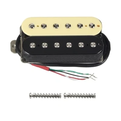 Image of FLEOR Electric Guitar Pickup Double Coil Humbucker Pickups 50mm Ceramic Neck (Black + Cream)