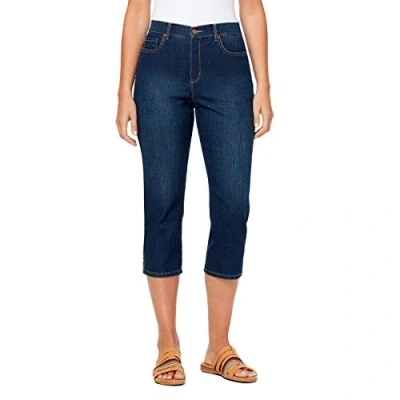 Image of Gloria Vanderbilt Women&#039;s Amanda Capri Jean Regular, Madison Rivets, 18