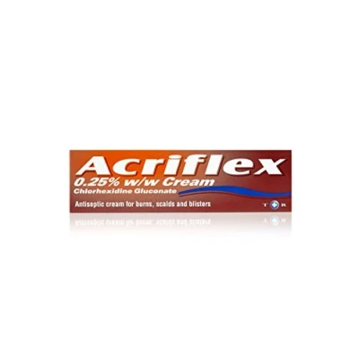 Image of Acriflex Antiseptic Burns Cream, Effective Relief from Minor and Scalds, Scratches, Cuts, Abrasions, Sunburn Blisters Infected Cracked Skin, Non Sticky, 1 x 30g