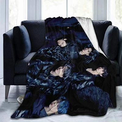 Image of GEHIYPA B T S Flannel Throw Blanket Ultra Soft Bedspread Microfiber Durable Home Decor Perfect for Couch Bed 50x40 inch