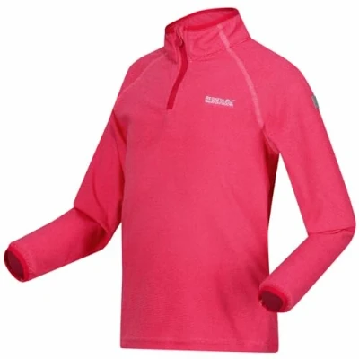 Image of Regatta Kids Loco Half Zip Mini Stripe Fleece Flamingo 7 8Yrs