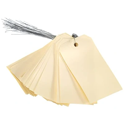Image of Office Star 75 400 Hang Tags with Wire Pack of 1,000. 100 x 51 mm