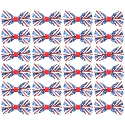 Image of I LOVE FANCY DRESS Union Jack Sequin Bowtie British Flag VE Day, Queen&#039;s Jubilee, Events Pack of 1