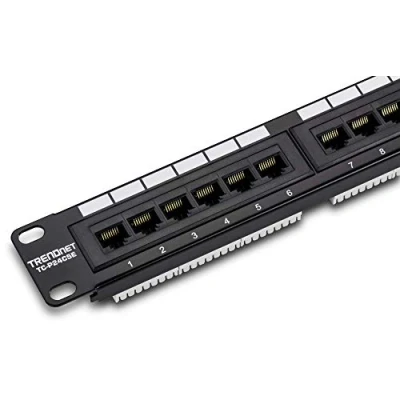 Image of TRENDnet 24 Port Cat5/5e RJ 45 UTP Unshielded Wall Mount or RackMount Patch Panel, Certified 100 MHz Cat5e, Krone Connectors, Colour Coded Labelling, TC P24C5E