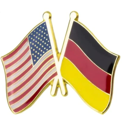 Image of USA &amp; Germany Friendship United States Of America Flag Enamel Lapel Pin Badge Diplomat
