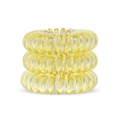 Image of Spirabobble Light Yellow Clear, Box of 3 Hair Bobbles Accessories for Women, Durable Ties, Spiral Ring Ponytails Suitable All Types