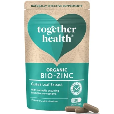 Image of Organic Zinc Supplement Together Health Natural Source of from Guava Leaves Vegan Made in The UK 30 Vegecaps