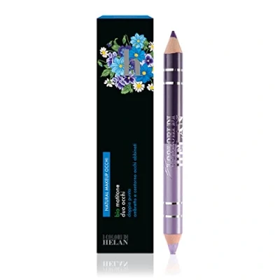 Image of Helan I Colori Bio Eye Pencil Duo with All in One Matching Eyeshadow &amp; Eyeliner Pencil, Double Pointed Soft Blushable Long Lasting Stick for Makeup Made Italy, Violet Wisteria