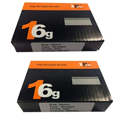 Image of Mixed Handy Packs Quantity 1000 Brad/Nails16 Gauge STRAIGT for Paslode, Dewalt (38mm + 64mm Straight 16 Gauge)
