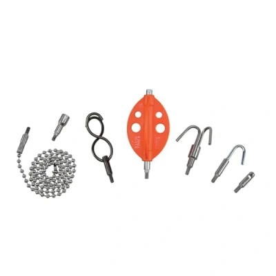 Image of Klein Tools 56511 Splinter Guard Wire Fish Rod and Glow Attachment Set with Double S Hook More 7 Piece