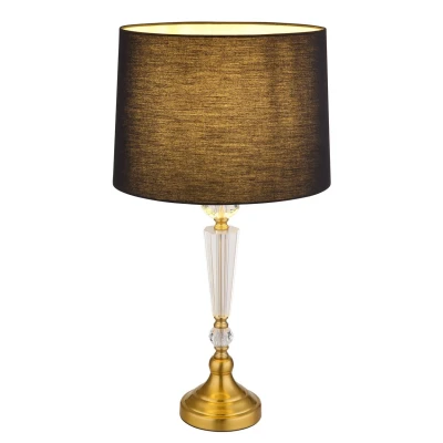 Image of Arro Table Lamp with Round Shade Brass Coloured Matt 1x E27