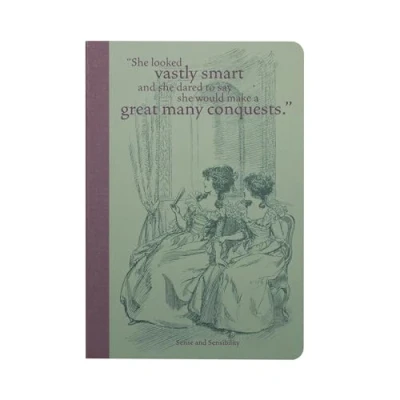 Image of Half Moon Bay Sense and Sensibility A5 Notebook Journal &amp; Mini Jane Austen Gifts For Book Lovers Books Writing Stationery Supplies
