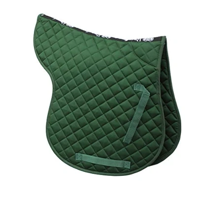 Image of Rhinegold Cotton Quilted Numnah Cob Green