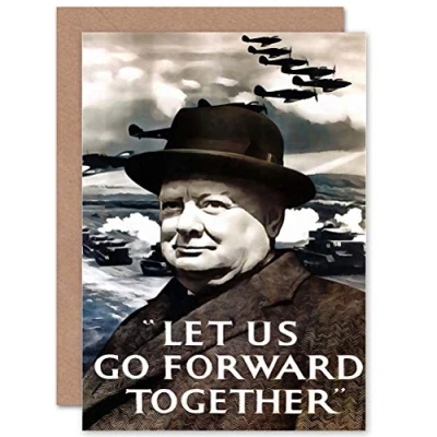 Image of Wee Blue Coo WAR CHURCHILL WINSTON MILITARY VICTORY UK BRITAIN WW2 GREETINGS CARD