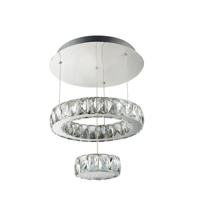 Image of Clover Integrated LED Ceiling Semi Flush Light Chrome