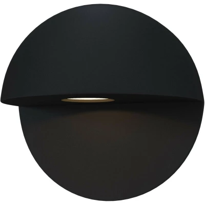 Image of Outdoor Mezzo Integrated LED Black Surface Mounted Wall Lamp IP54