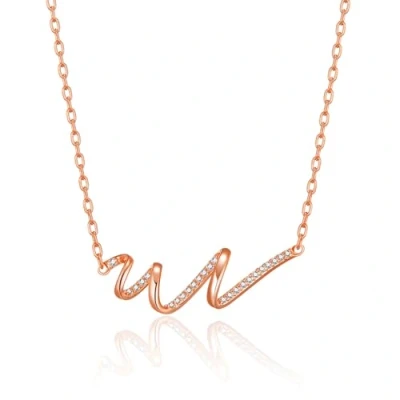 Image of Philip Jones Rose Gold Plated Spiral Necklace Created with Zircondia® Crystals