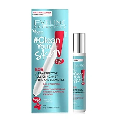 Image of Eveline Clean Your Skin Pure Control SOS Effective Roll On against Imperfections for Problematic 15ml