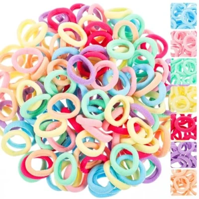 Image of FINARCH Hair Ties for Kids Girls, Elastic Hairbands Infants Toddlers, Ponytail Holders Bobbles (Bands (100 Pcs))