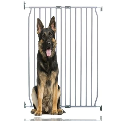 Image of Bettacare Extra Tall Eco Screw Fit Pet Gate, Grey, 80cm 90cm, Gate 100cm in Height, Fitted Dog Safety for Puppy