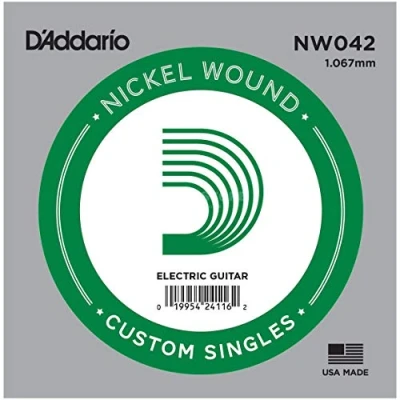 Image of D&#039;Addario NW042 .042 Nickel Wound Single String for Electric Guitar