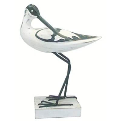 Image of Quay Traders Seabird Wooden Ornament/Decoration Seaside/Beach Hut/Nautical Decor: AVOCET, CURLEW, SEAGULL (AVOCET)