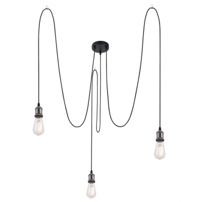 Image of Oliver Cluster Pendant Ceiling Light Black 3x E27