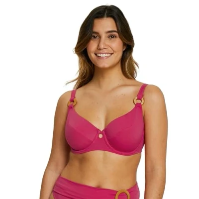 Image of Sans Complexe Women&#039;s Elevated Basics Bikini Top, Virtual Pink, 40D