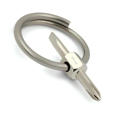 Image of Keychain Screwdriver Tiny Bit with Phillips and Flat Head Small Pocket EDC Tool (#1)