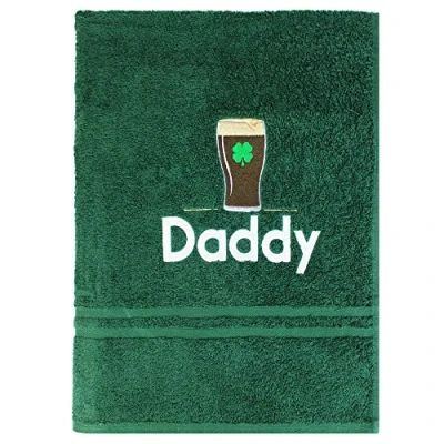 Image of TeddyTs Personalised Dad Irish Beer Embroidered Bath Towel Gift