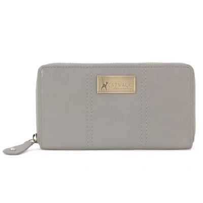 Image of Catwalk Collection Handbags Ladies Medium Leather Purse Women&#039;s Wallet with 8 Card Slots &amp; Coin Pocket RFID Protection Gallery Grey