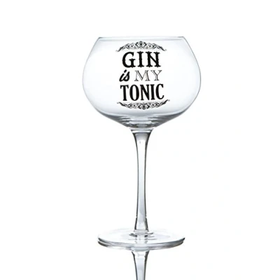 Image of Boxer Gifts Gin is My Tonic Bloom Glass Novelty Glassware Perfect for Christmas, Mother&#039;s Day Or Birthday Packaged in a Gift Box, 9.5cm x 18.5cm