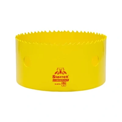 Image of Starrett Deep Cut Hole Saw DCH0438 Heavy Duty Bi Metal with Extra Cobalt HSS Teeth For Metals Wood Cast Iron Fibreglass Plastic Materials 111mm