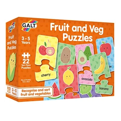 Image of Galt Toys, Fruit and Veg Puzzles, Jigsaw Puzzles for Kids, Ages 3 to 5 Years Plus
