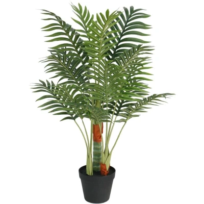 Image of vidaXL Artificial Palm Tree with 3 Trunks Green 85 cm PP