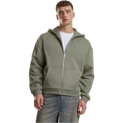 Image of Urban Classics Zipup sweatshirt, Men&#039;s, Size: 4XL, Paleolive