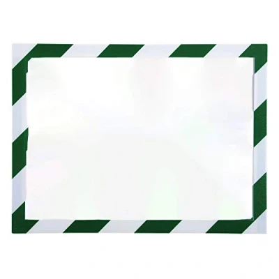 Image of Exacompta Ref 39207E Magnetic Wall Display Pocket Suitable for A4 Documents, 3 Sides &amp; 1 Open Side Insertion, Ideal Notes Posters White Green