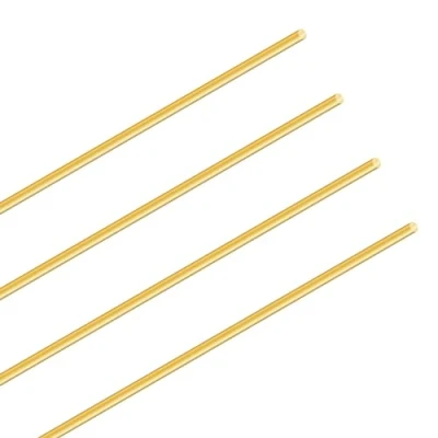 Image of LAVMHAB Round Brass Rod 2mm x 300mm, Solid Shaft Rods Bars for DIY Craft (4pcs)