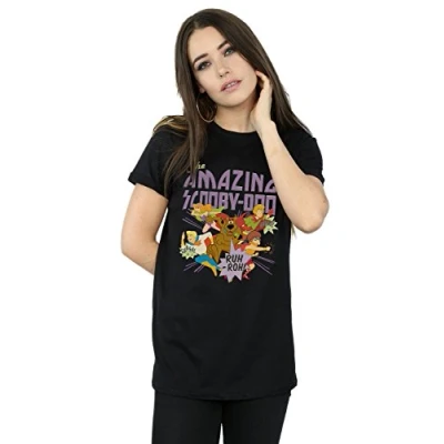 Image of Absolute Cult Scooby Doo Women&#039;s The Amazing Boyfriend Fit T Shirt Black Large