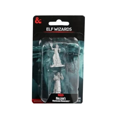 Image of WizKids D&amp;D Nolzur&#039;s Marvelous Miniatures: Elf Wizards Dungeons and Dragons Unpainted Miniatures, Undefined