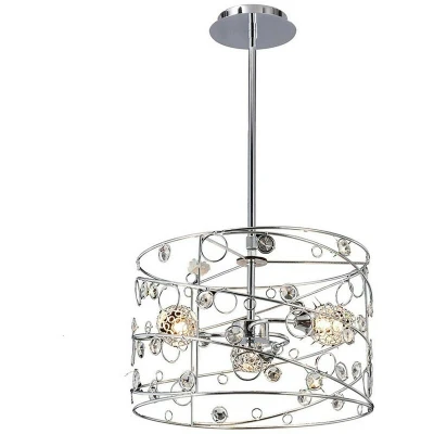 Image of Sorrento Pendant Cylinder 3 Light G9 Polished Chrome/Crystal