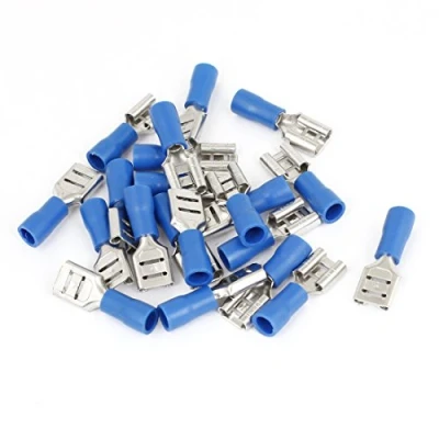 Image of sourcing map 20 PCS FDD2 250 Blue Pre Insulated Female Type Spade Crimp Connectors