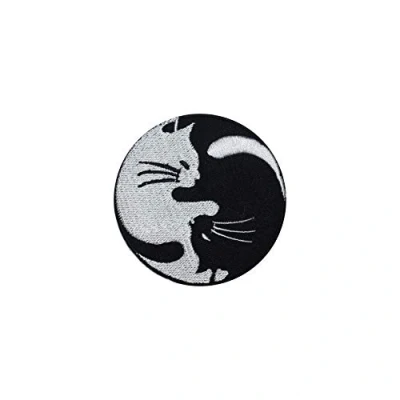 Image of Yin Yang Cat Patch Iron On Sew Embroidery Badge Cartoon