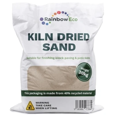 Image of Kiln Dried Sand, 20kg, Block Paving Coloured Driveway Patio Sand for Reduced Weed Growth, Builders Setting Paving, Filler Light Grey