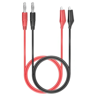 Image of Cleqee 2PCS 4mm Banana Plug to Crocodile Clips Test Leads Alligator Soft Flexible Cable Wire 3.3ft/1m for Multimeter Electrical Testing Red&amp;Black
