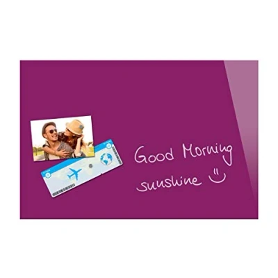 Image of Be!Board B1204 Magnetic Glass Board / PinBoard WhiteBoard Dry Wipe Board, 60 x 40 cm, Berry