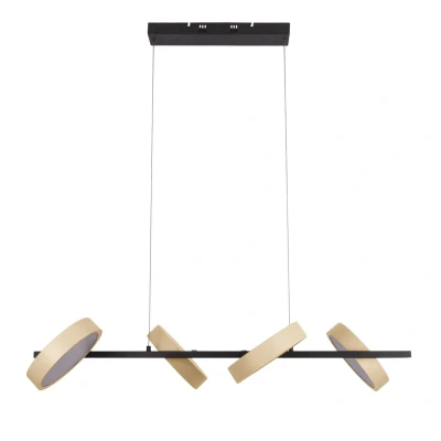Image of Näve LED hanging light Tessa black/beige 110cm Touchdim CCT 4 bulb.