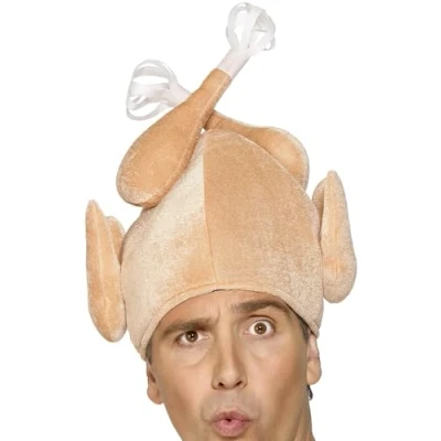 Image of Smiffys Turkey Hat, Nude , Christmas Fancy Dress Accessory, Up Hats